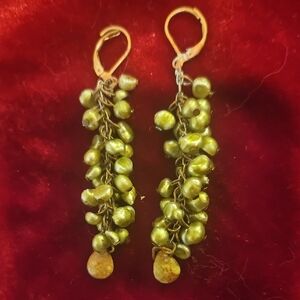 Elegant Green Dangle Earrings